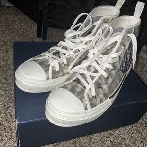 Dior Men's High-Top Sneakers in White and Cream